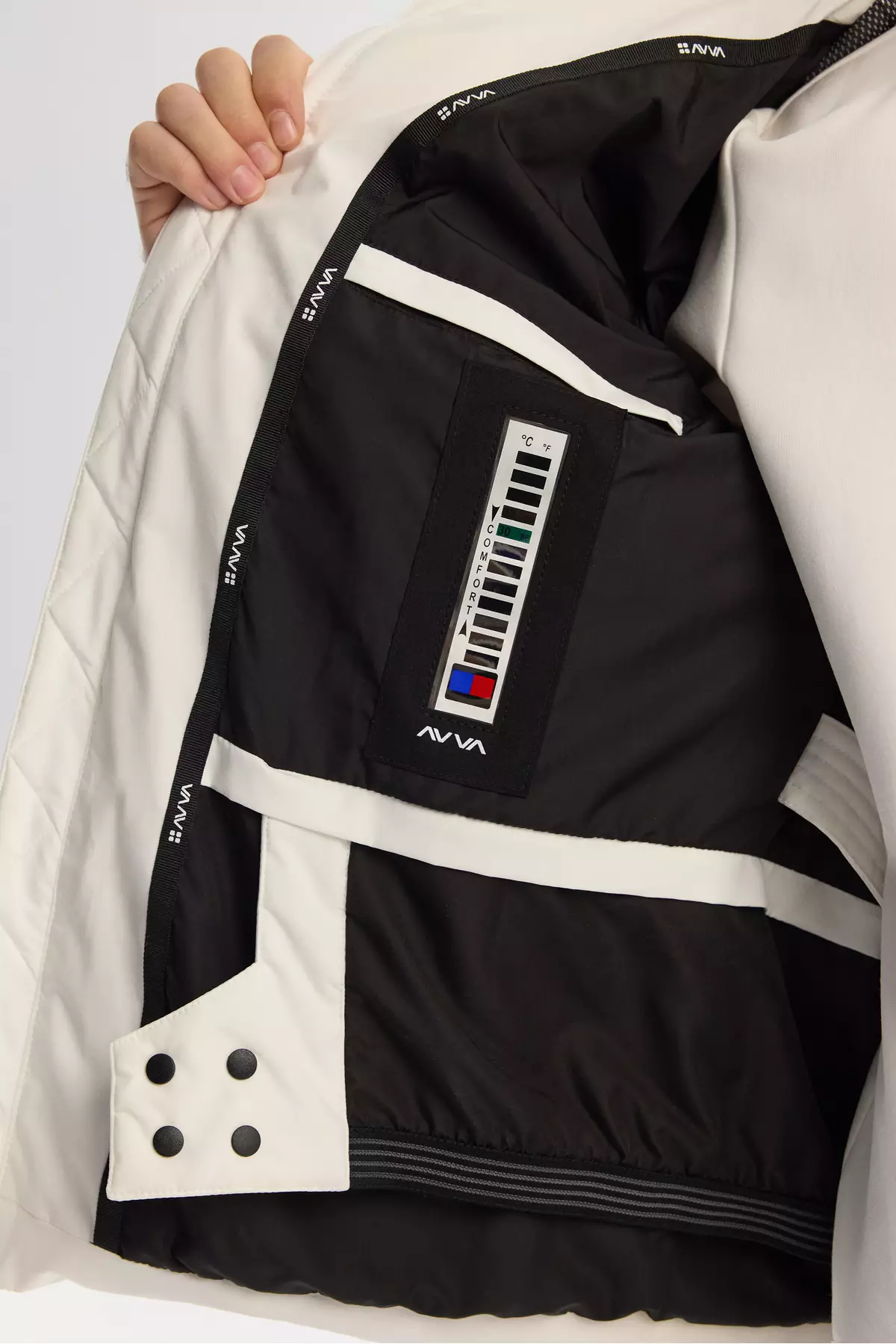 Men'S White Hooded Water Repellent Windproof Goose Down Puffer Comfort Fit Ski Jacket A42Y6012