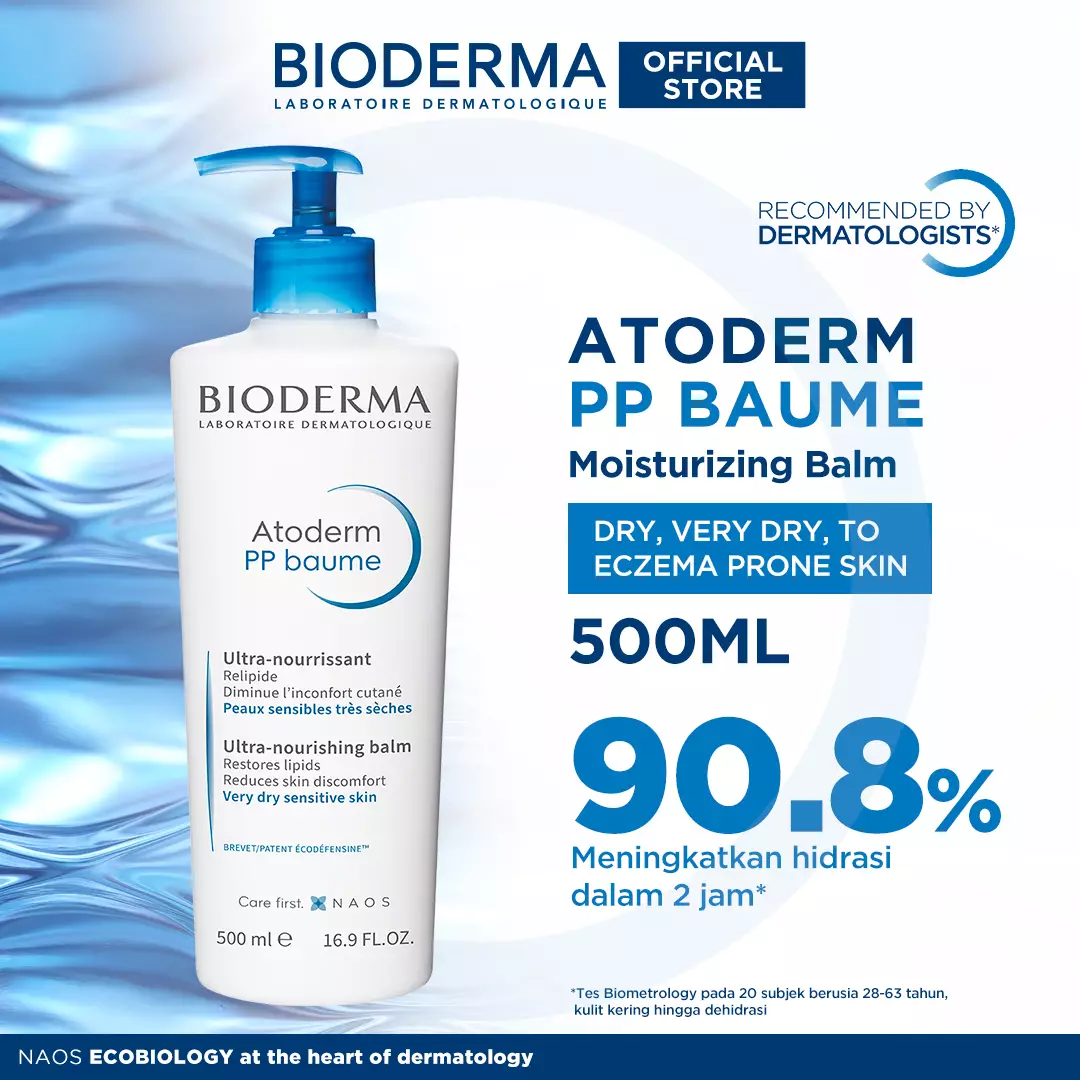 Bioderma Atoderm PP Baume 500 ml - Face / Body Moisturizer untuk Kulit Kering / Sangat Kering / Atopi