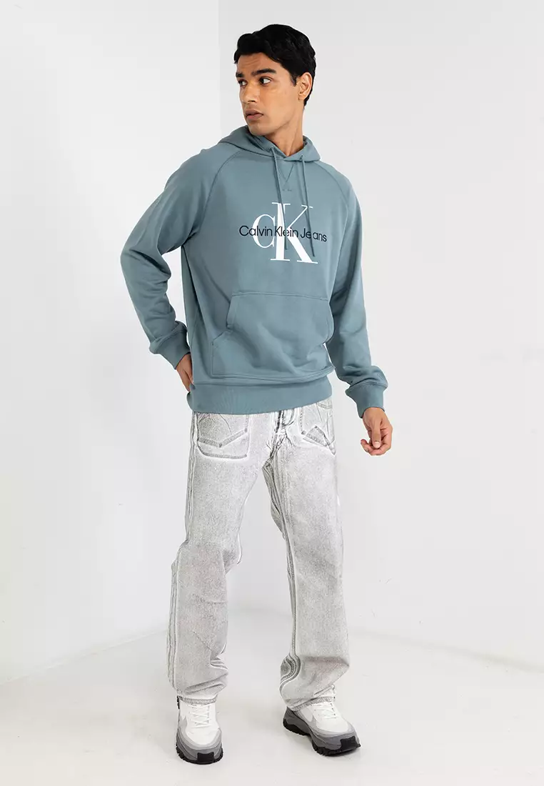 Buy Calvin Klein Long Sleeve Relaxed Monologo Hoodie Calvin Klein