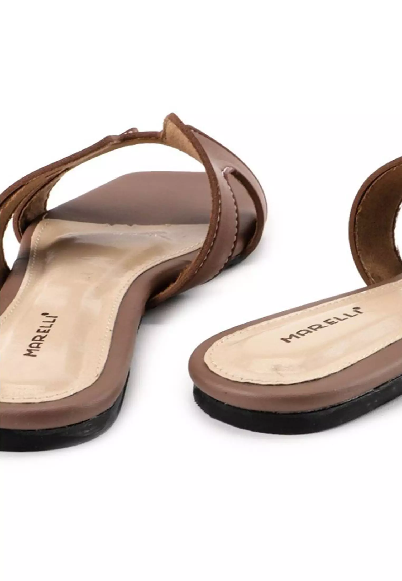 Ariana Sandal Teplek wanita Flat Slip On - Camel