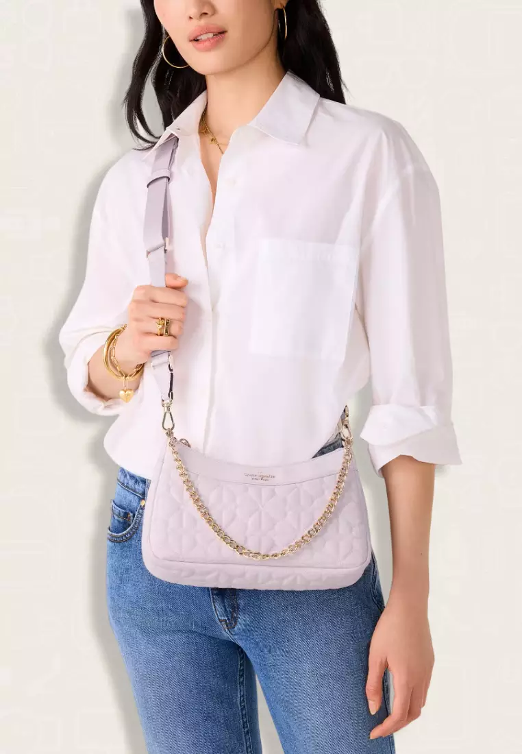 Kate Spade Spade Flower Quilted Medium Convertible Crossbody Pink Horizon
