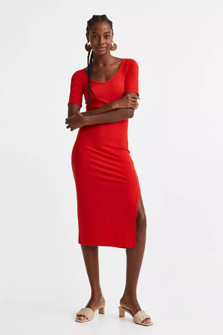 H&m olive dress top