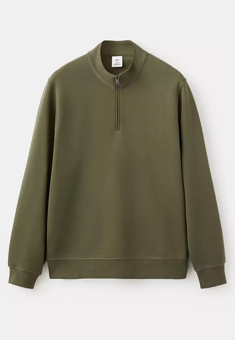 100% Cotton Zip-Neck Sweatshirt