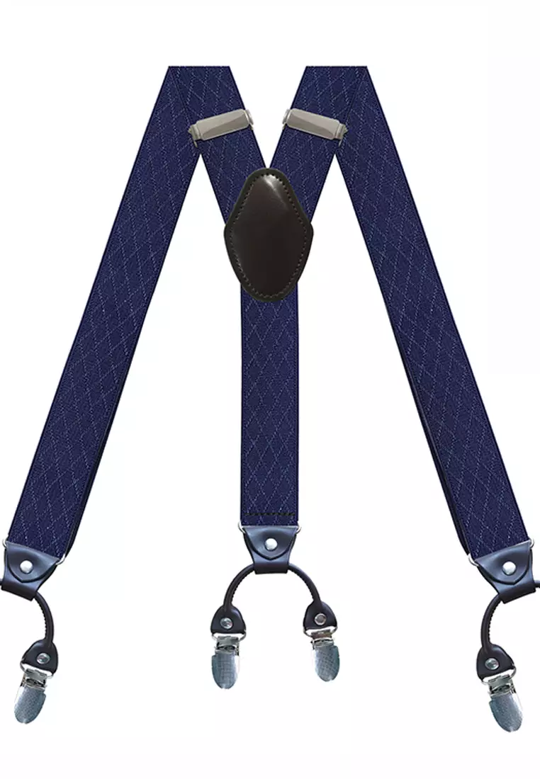 Men's Adjustable Elastic 6 Clips Suspenders