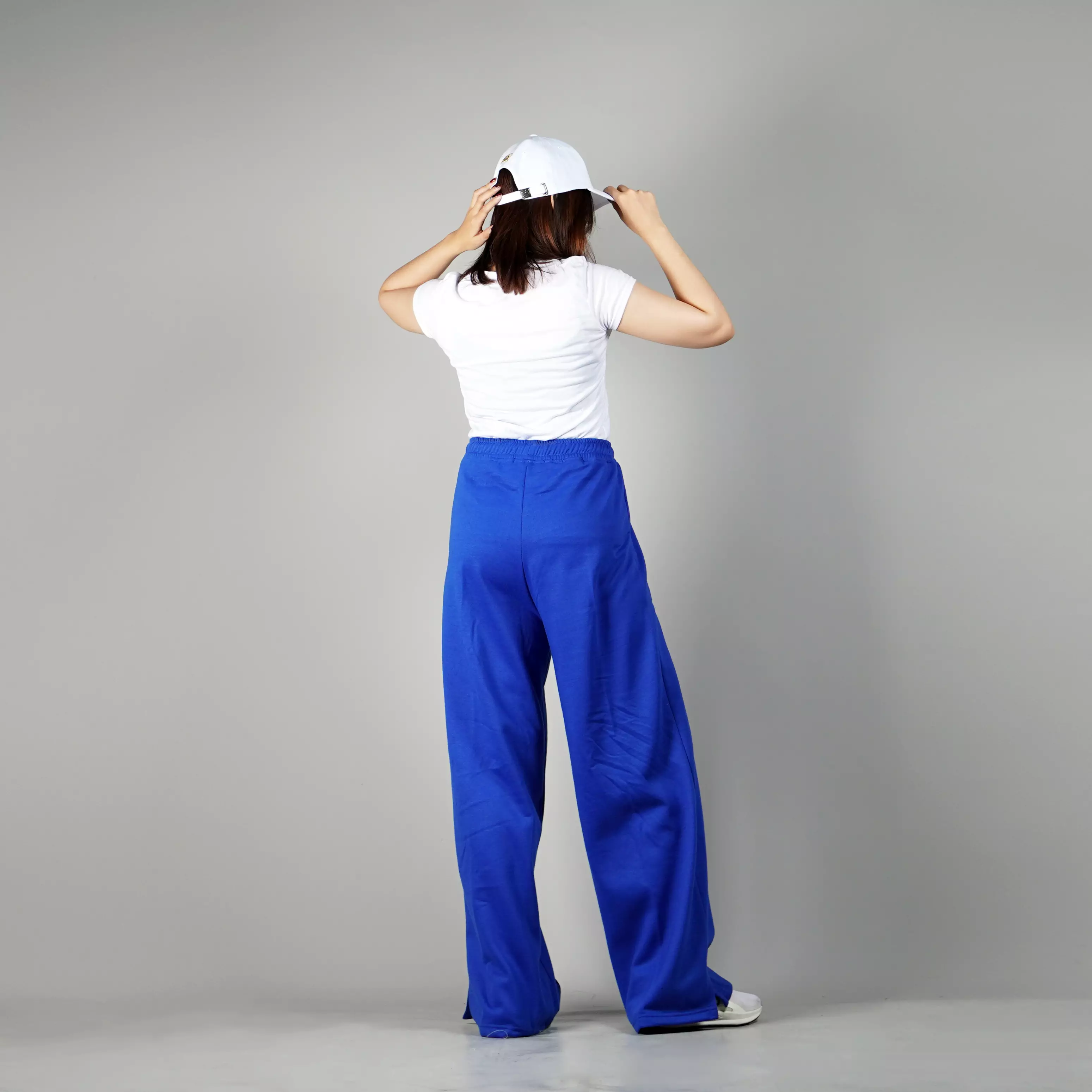 JISOO Celana Panjang Baggy Pants Celana Baggy Loose Pants Wanita - BIRU