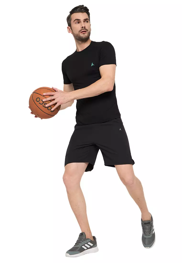 Men's Side Cut Training Black Shorts