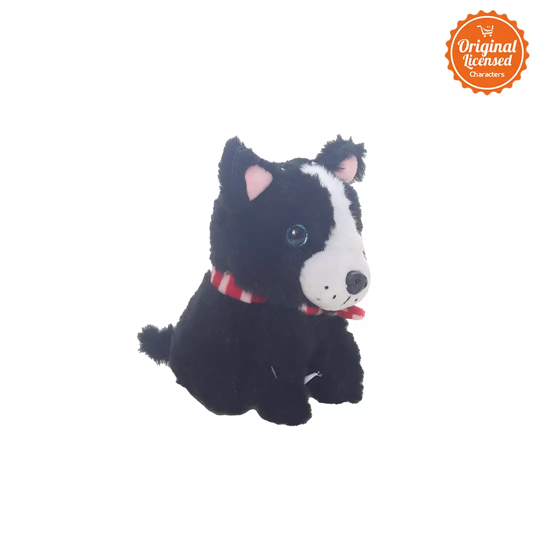 Boneka Sit Dog With Syall Black 15 cm
