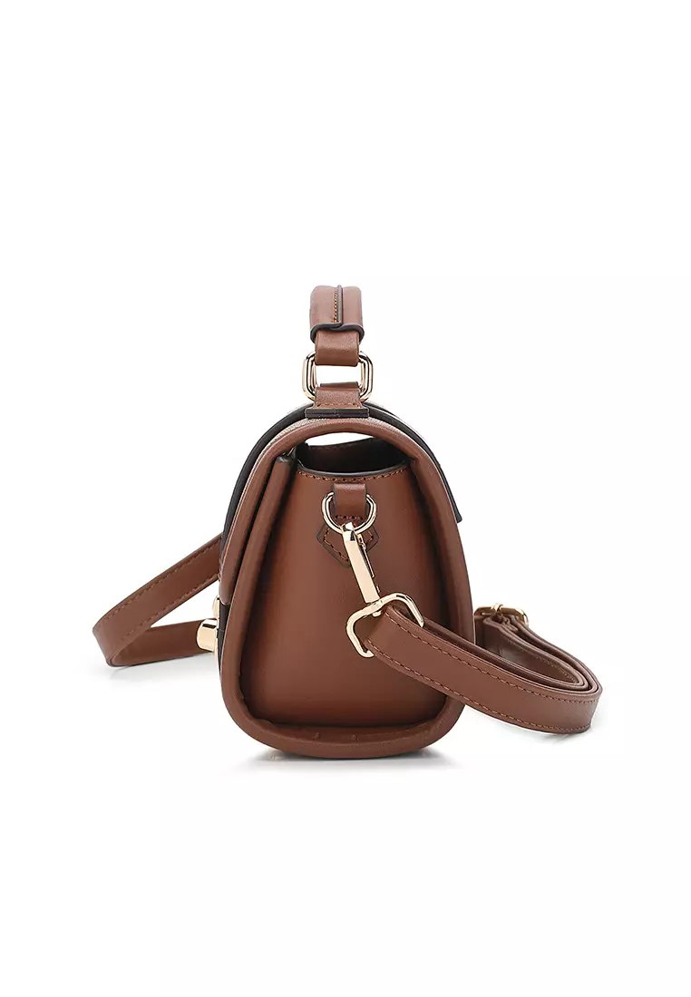 Women's Top Handle Bag / Sling Bag / Crossbody Bag / Shoulder Bag (Tas Tangan Wanita / Tas Selempang Wanita / Tas Bahu Wanita) - Cokelat