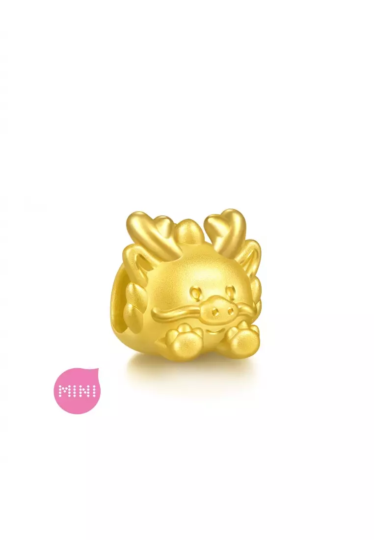 999 24K Gold Chinese Zodiac Dragon charm  for Women & Men  95963C  (Bracelet not included)