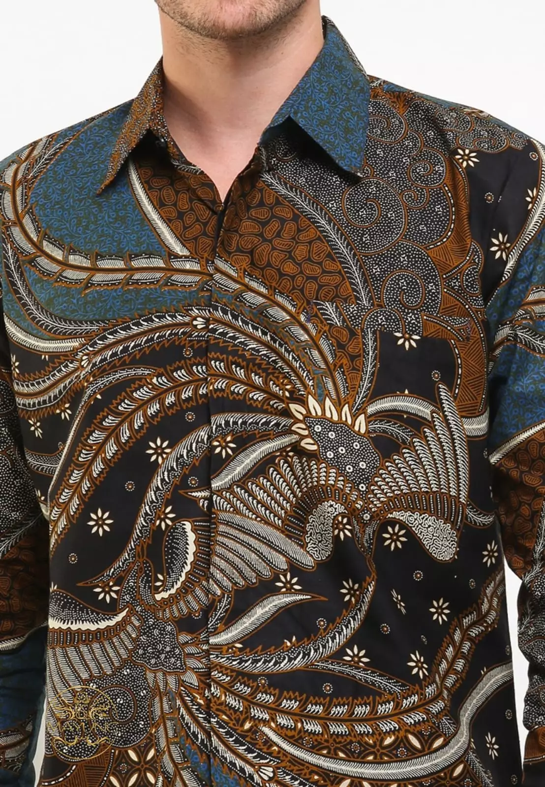 Dwi Cendrawasih Blu Kemeja Batik Pria Premium Slimfit Modern Lengan Panjang
