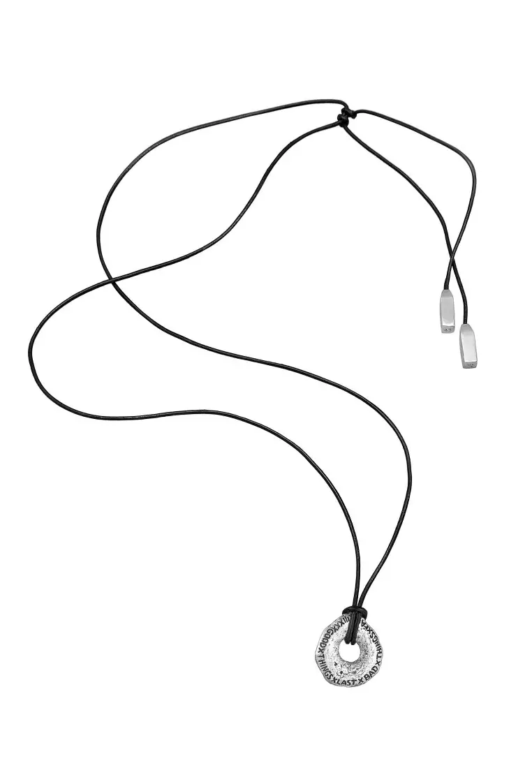 EXCLUSIVE Kalung Perhiasan Perak 925 Pria Y2K Choker Leather