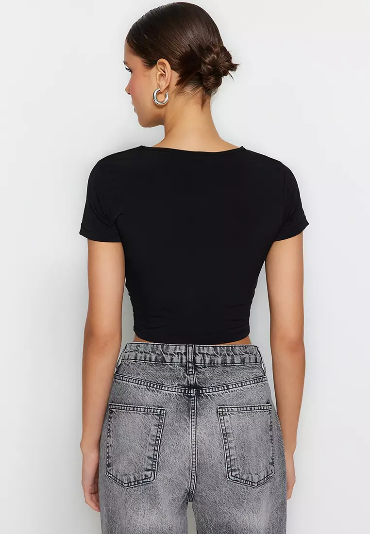 Trendyol Collection Black Crop Top for Women - Picks for Less UAE