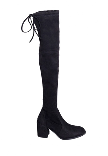 Twenty Eight Shoes black VANSA 7.5cm Sheep Suede Silhouette Over Knees Boots VSW-B1885 1F92DSH81EE323GS_1