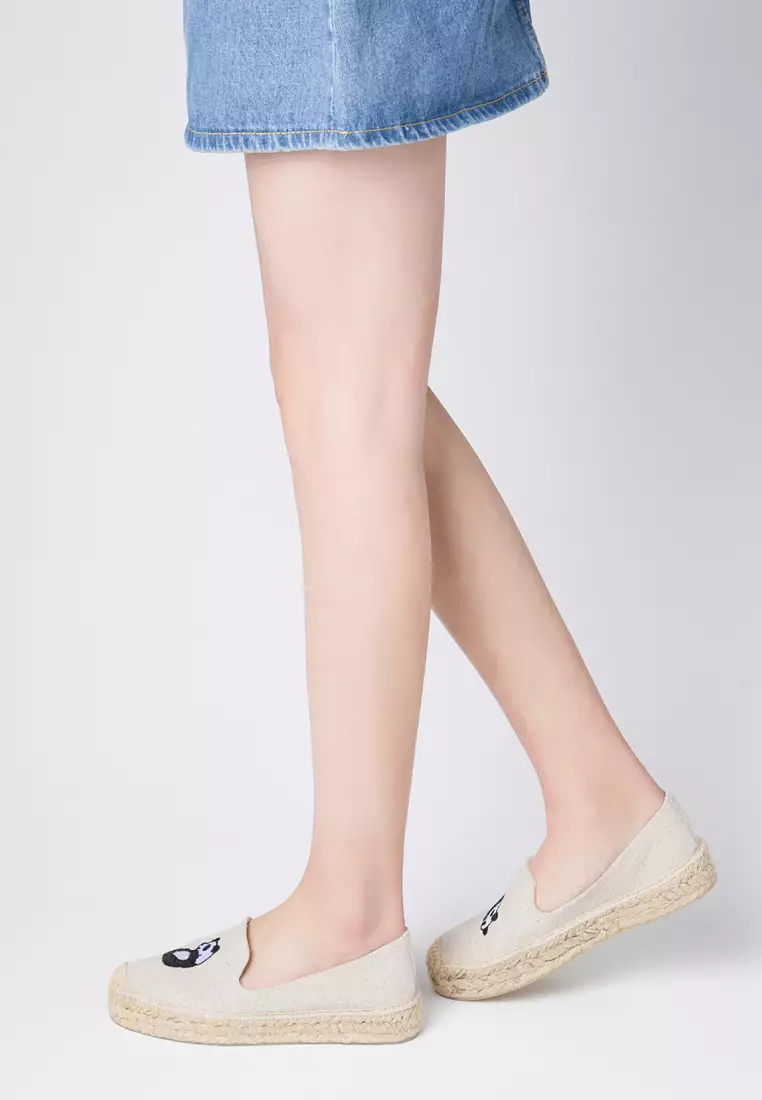 Platform Embroidered Canvas Espadrilles HB6105