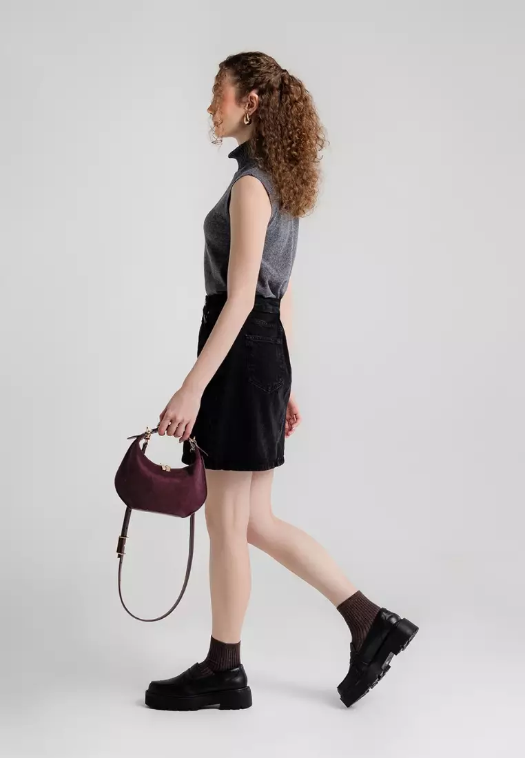 Kuki Mini Bag Suede - Burgundy