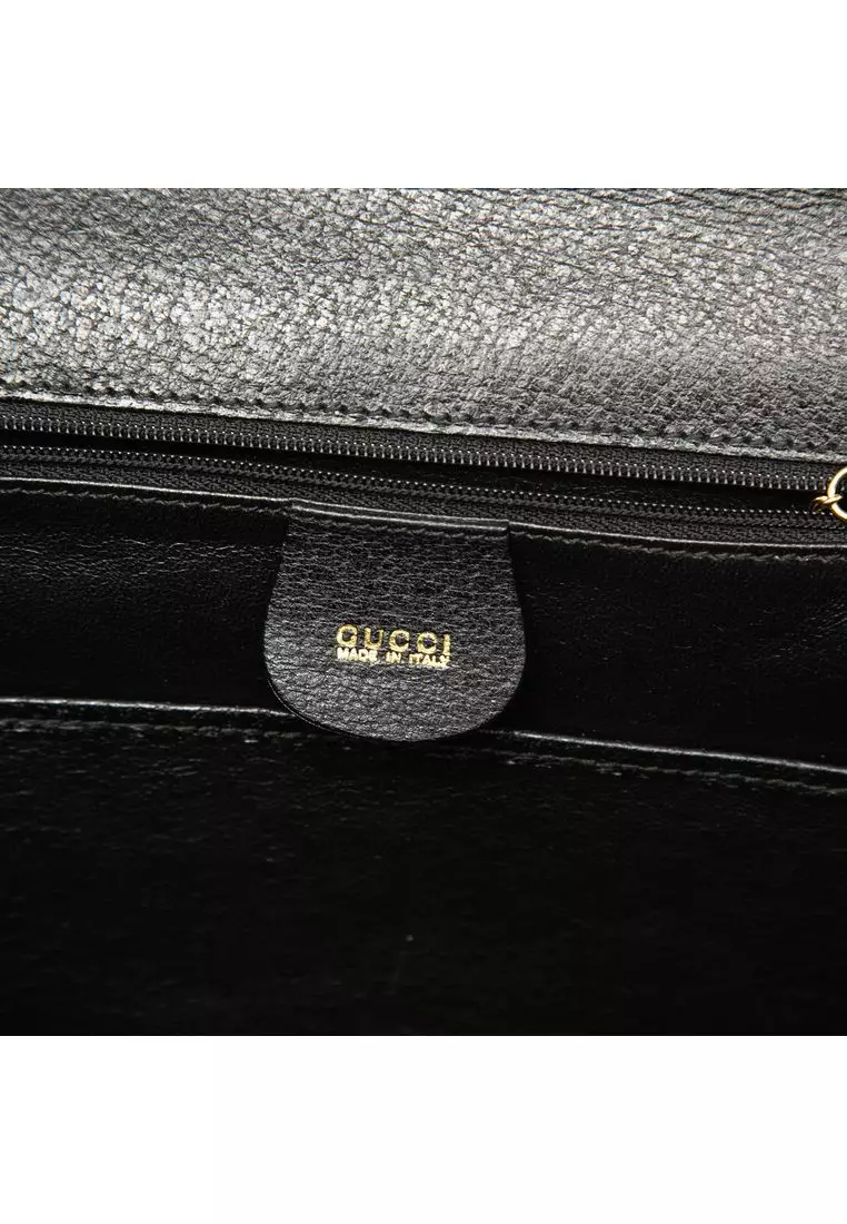Pre-Loved Gucci Grained Calfskin Bamboo Night