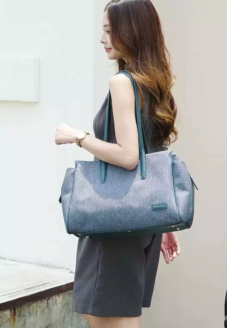 Women's Top Handle Bag / Sling Bag / Crossbody Bag / Shoulder Bag (Tas Tangan Wanita / Tas Selempang Wanita / Tas Bahu Wanita) - Biru