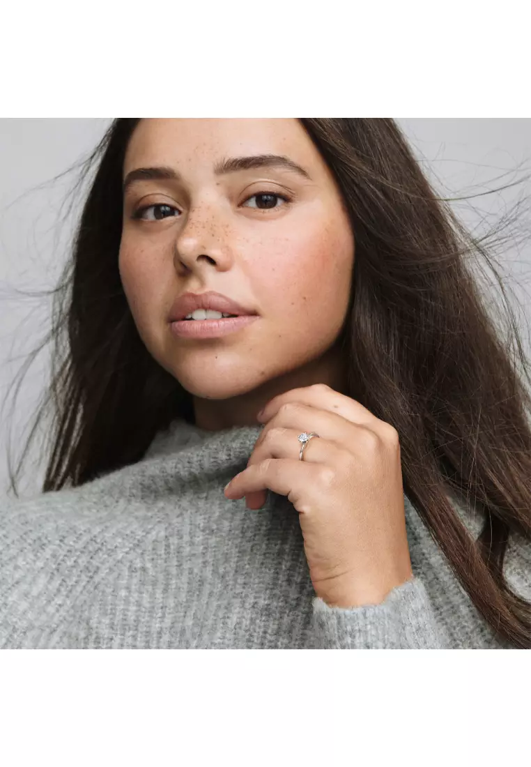 Clear Heart Solitaire Ring