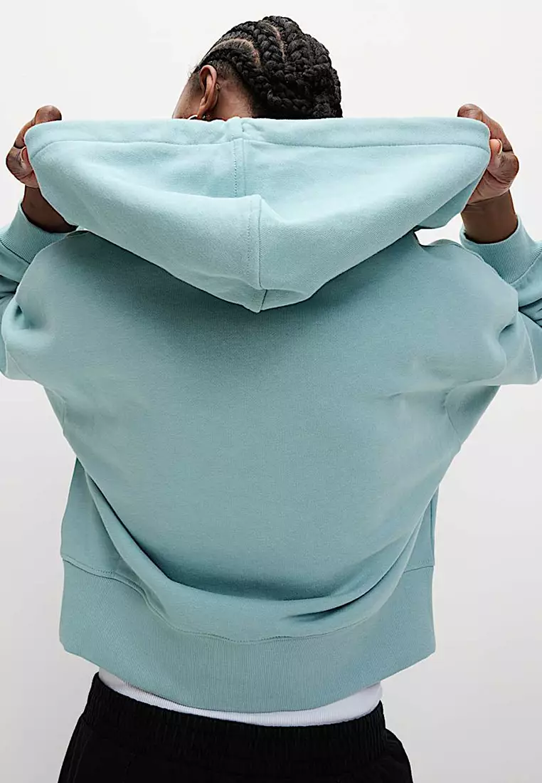 Pure Cotton Cropped Zip Through Hoodie