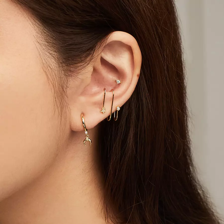 Gold cuff earrings for pierced new arrivals ears