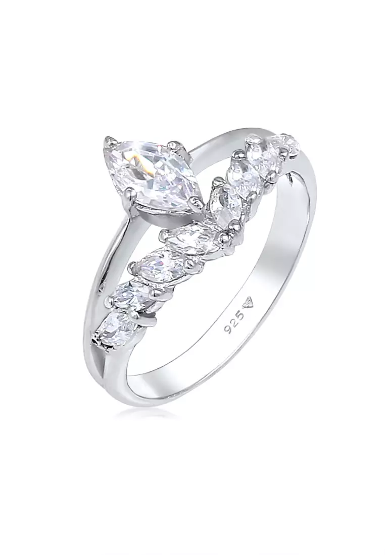 Buy ELLI GERMANY Ring Double ring Elegant Zirconia Claws 2026 Online ...