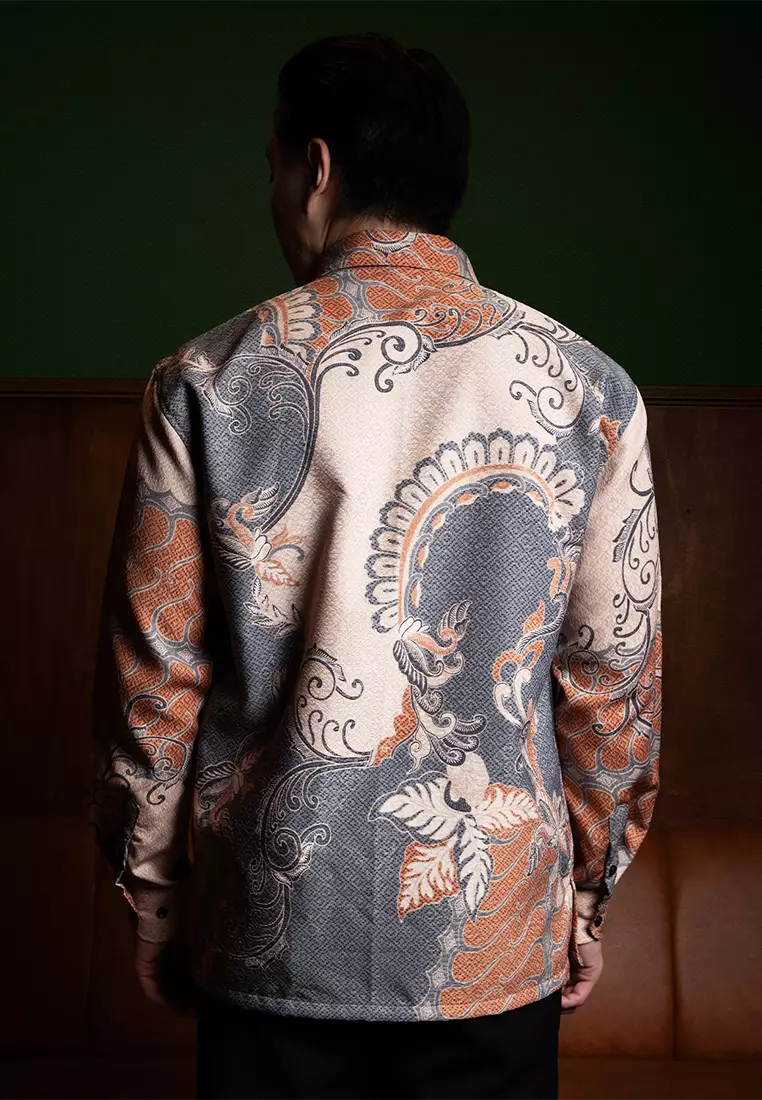 Enzy Batik Exclusive Kemeja Batik Pria Marakata - Krem