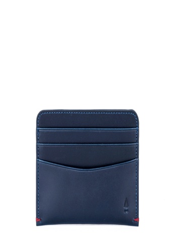 Gnome and Bow blue Gulliver Slim Cash Card Holder Wallet (RFID Waxed Leather) 979CFAC3716BC8GS_1