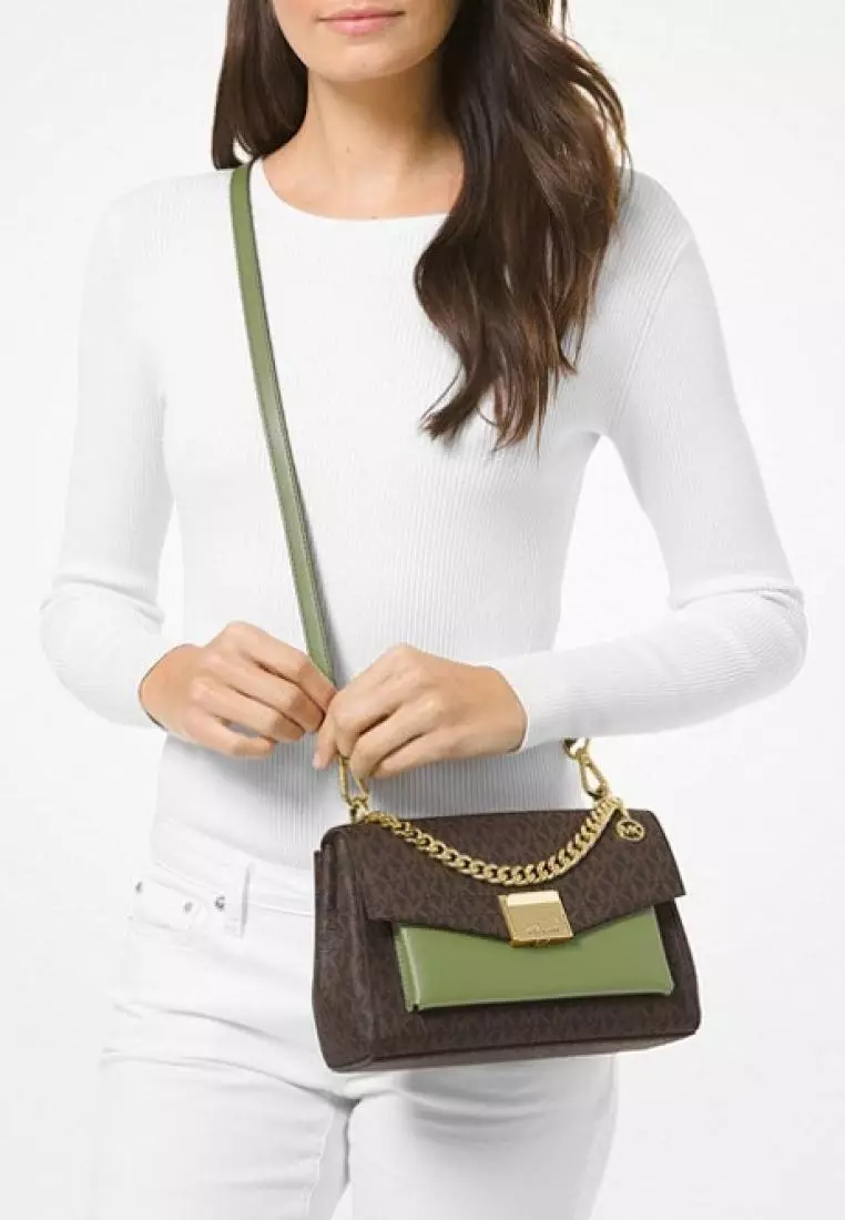 Michael Kors Lita Medium Shoulder Bag Light Sage