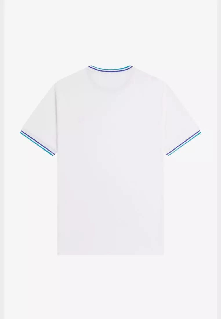 Fred Perry M1588 Twin Tipped T-Shirt (Snow White / Deep Mint / Soho Eclipse)