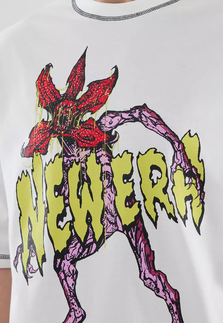 NE x Stranger Things White Oversized Short Sleeve T-Shirt
