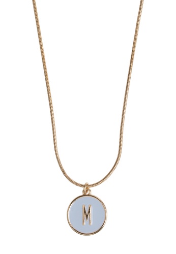Timi of Sweden gold Letter in Snake Chain Necklace M 0F588AC5166271GS_1