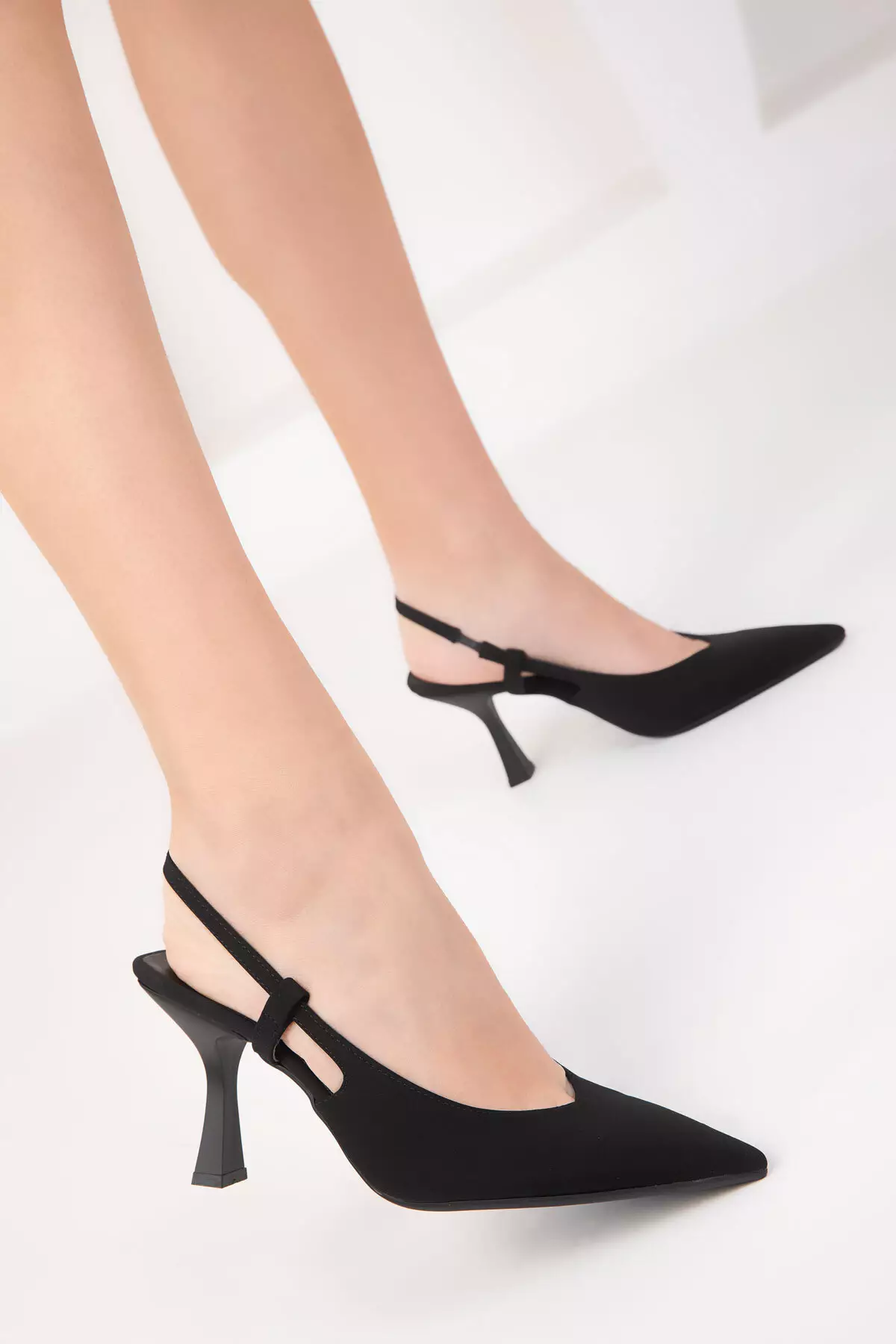 matte black heels