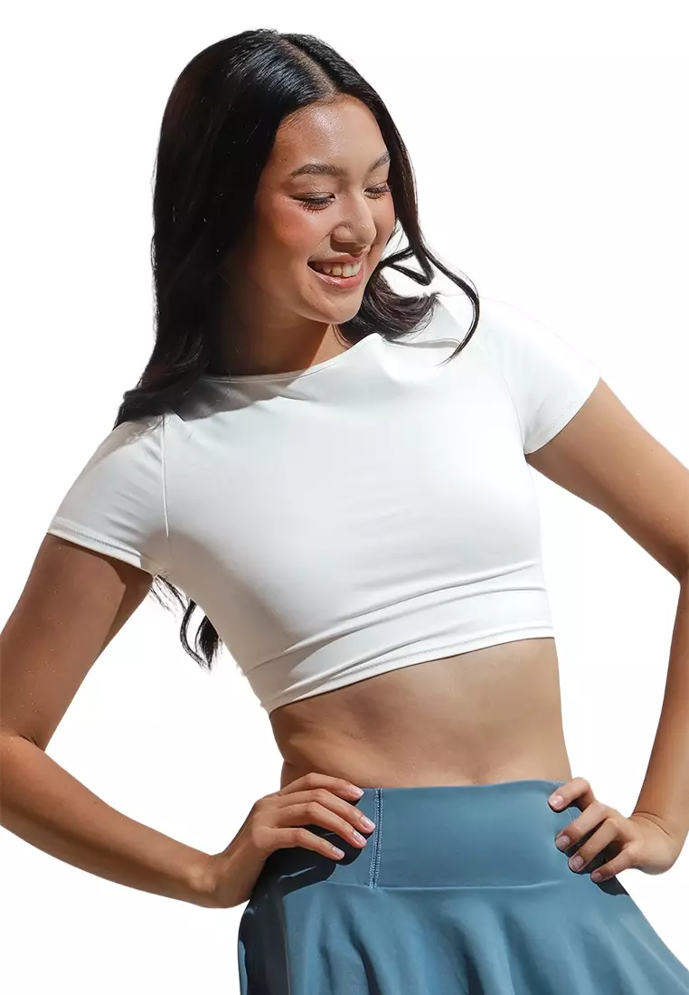 Nylon Spandex Jersey Baby Tee With Twisted Back Detail