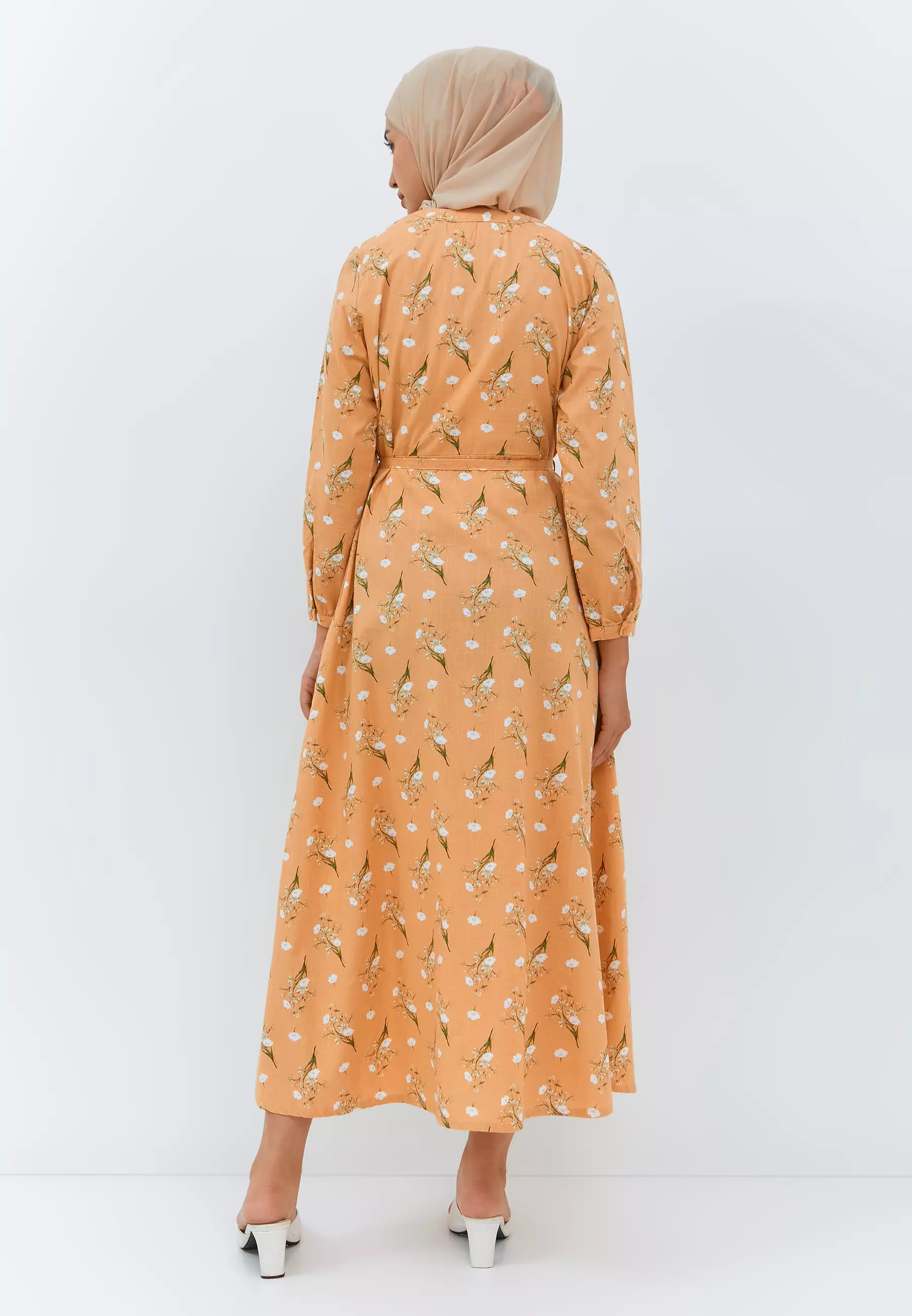 Latifa Flower Dress Peach (G.4219)