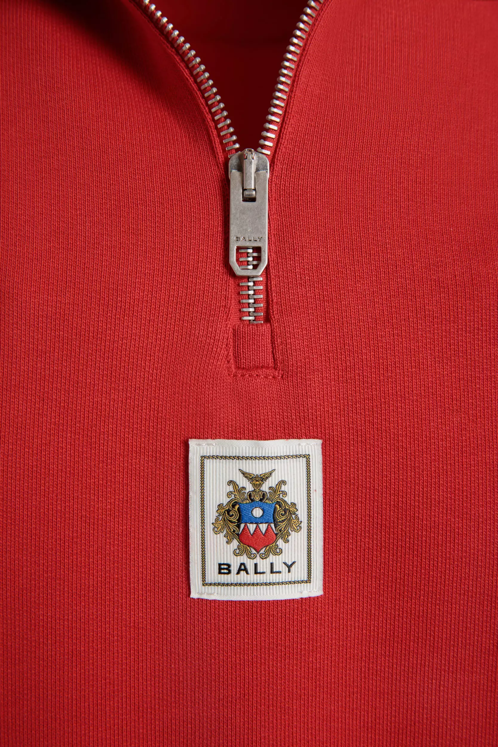 Half Zip Sweatshirt in Cotton - Red