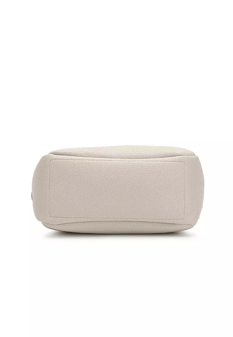 Women's Top Handle Bag / Sling Bag / Crossbody Bag / Shoulder Bag (Tas Tangan Wanita / Tas Selempang Wanita / Tas Bahu Wanita) - Krem / Cokelat