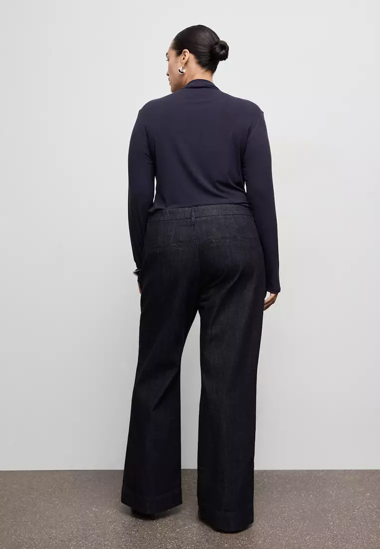 Wide-Leg Denim Trousers