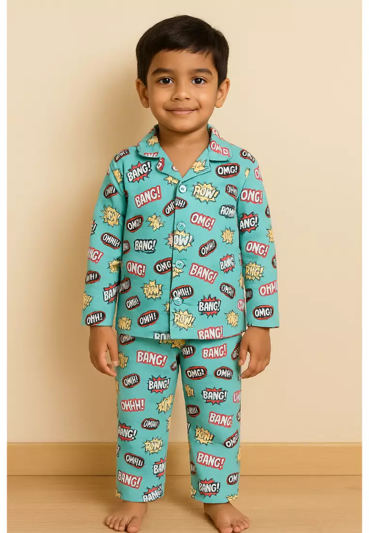 Baby and Kids Pajama Nightsuit Set- Mighty Fighter