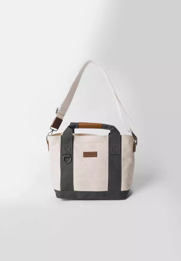 Pamole - Tas Selempang Wanita Bahan Kanvas Penutup Resleting - Kelly Series Comb Abu