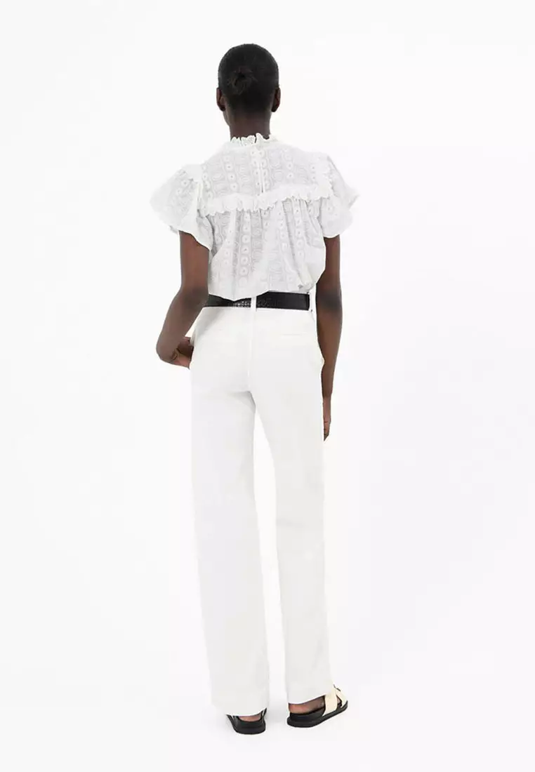 Vitanic Crochet Ruffle Top