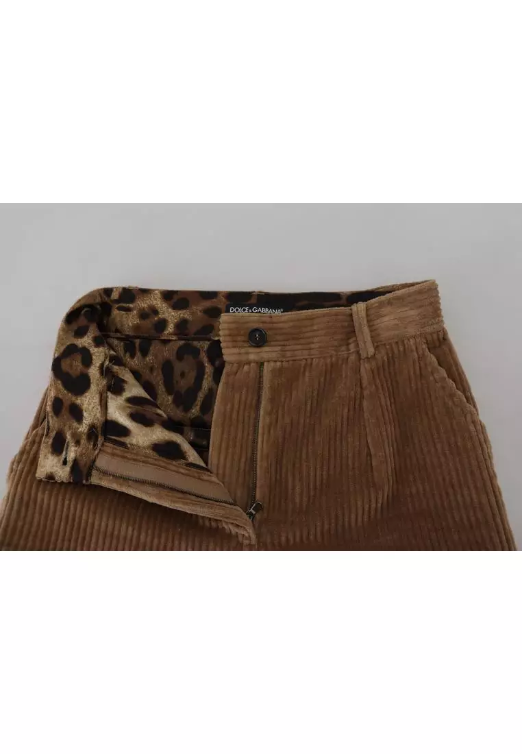 Dolce & Gabbana Brown Corduroy Men Casual Trouser Pants
