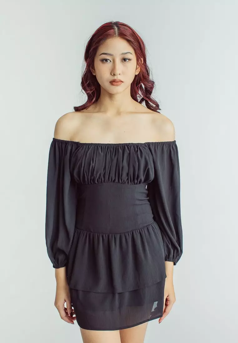 Buy Mossimo Mossimo Alessandra Black Mini Layered with Puff Sleeve