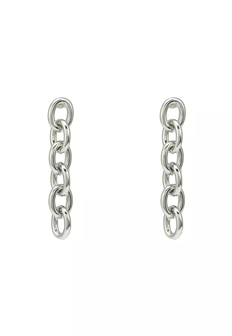 Chain link earrings on sale silver