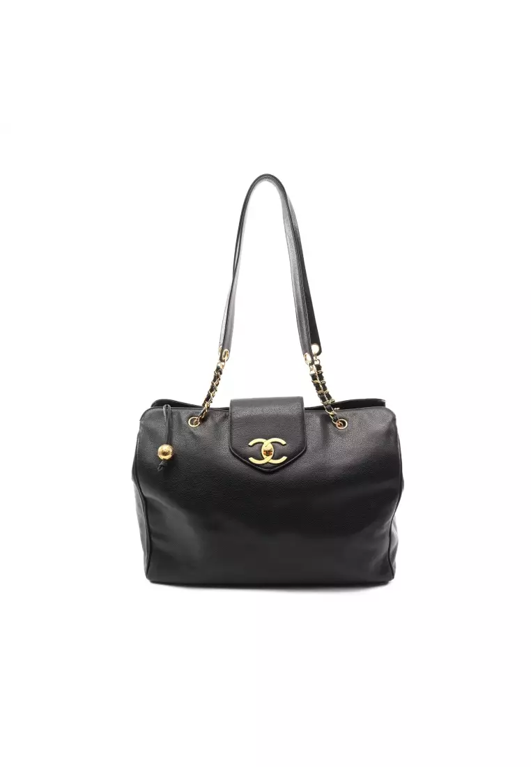 Buy Chanel Pre-loved CHANEL supermodel bag chain shoulder bag chain tote bag  Caviar skin black gold hardware vintage Online