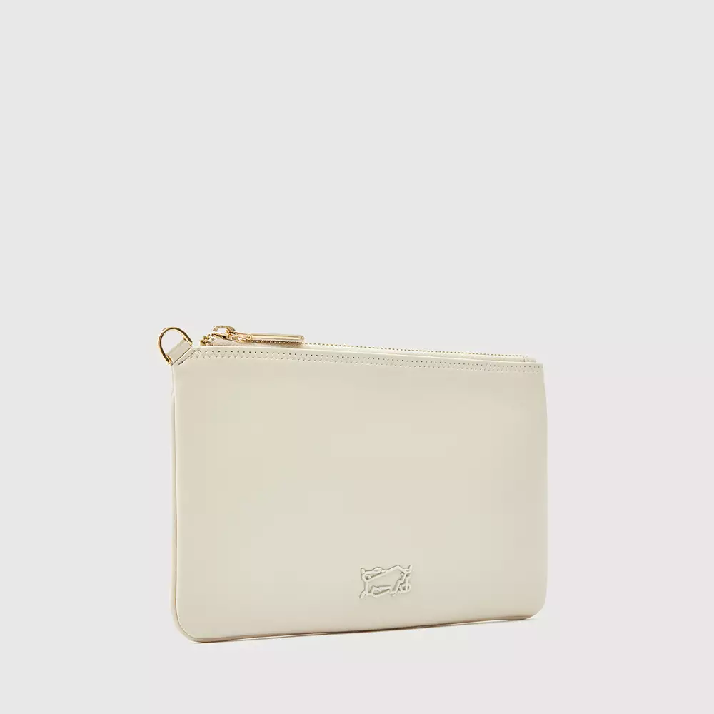 Braun Buffel Pommes Zip Top Wristlet