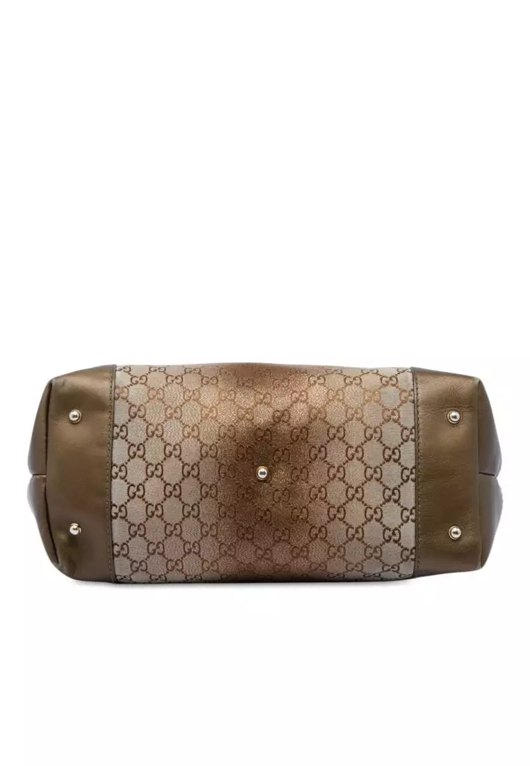 Pre-Loved Gucci Gg Lurex Heart Bit Tote