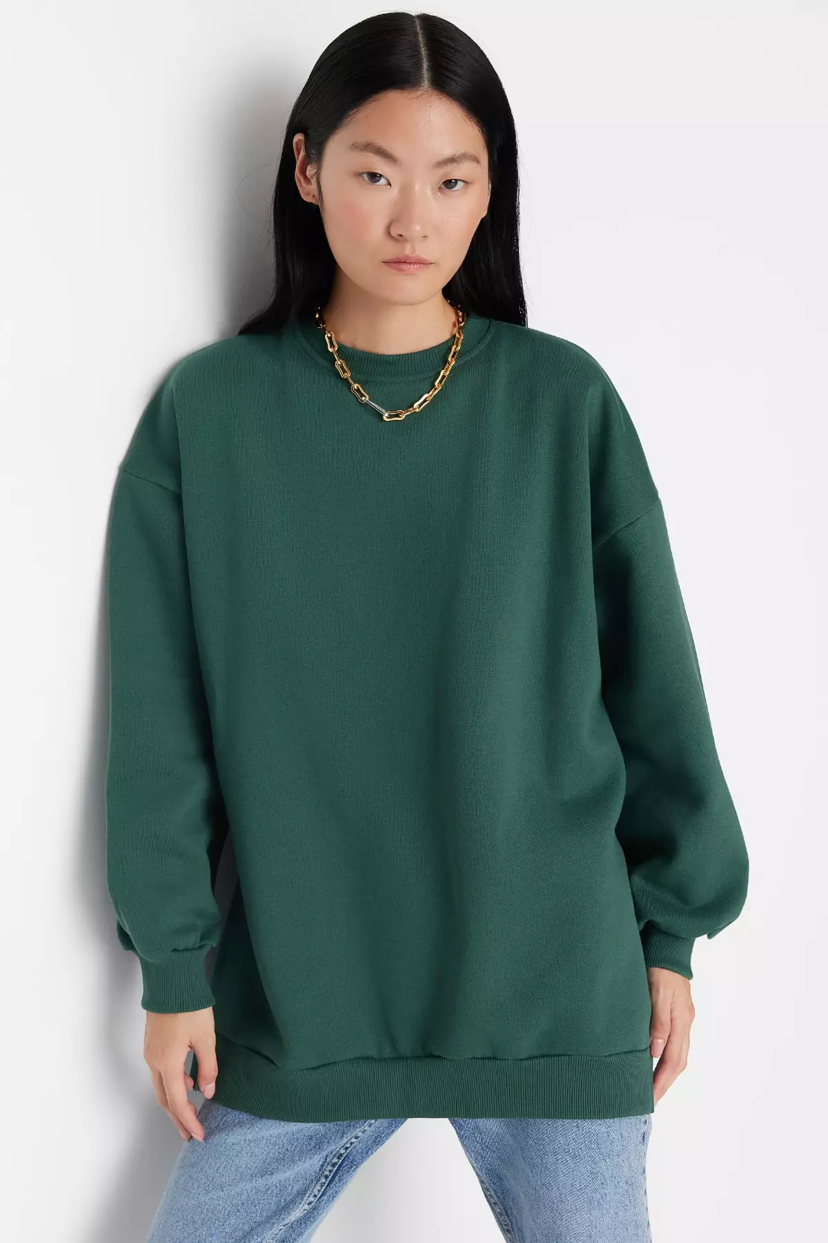 High Low Slit Hem Sweatshirt