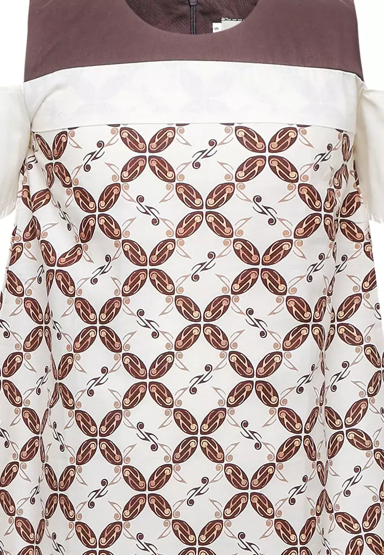 Baju Anak Perempuan Dress Anggie Lengan Sabrina Cream