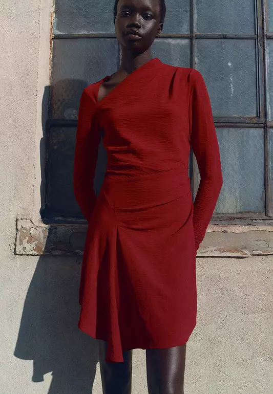 Asymmetric Draped Dress