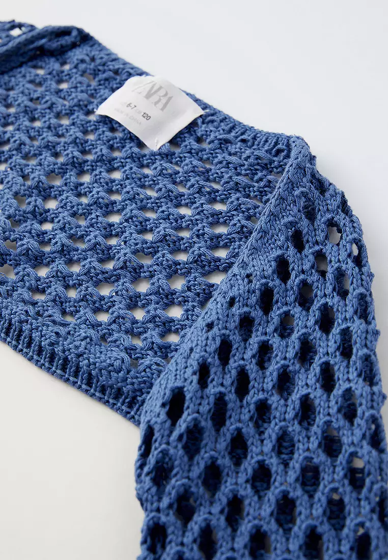 Mesh Knit Sweater with Openwork